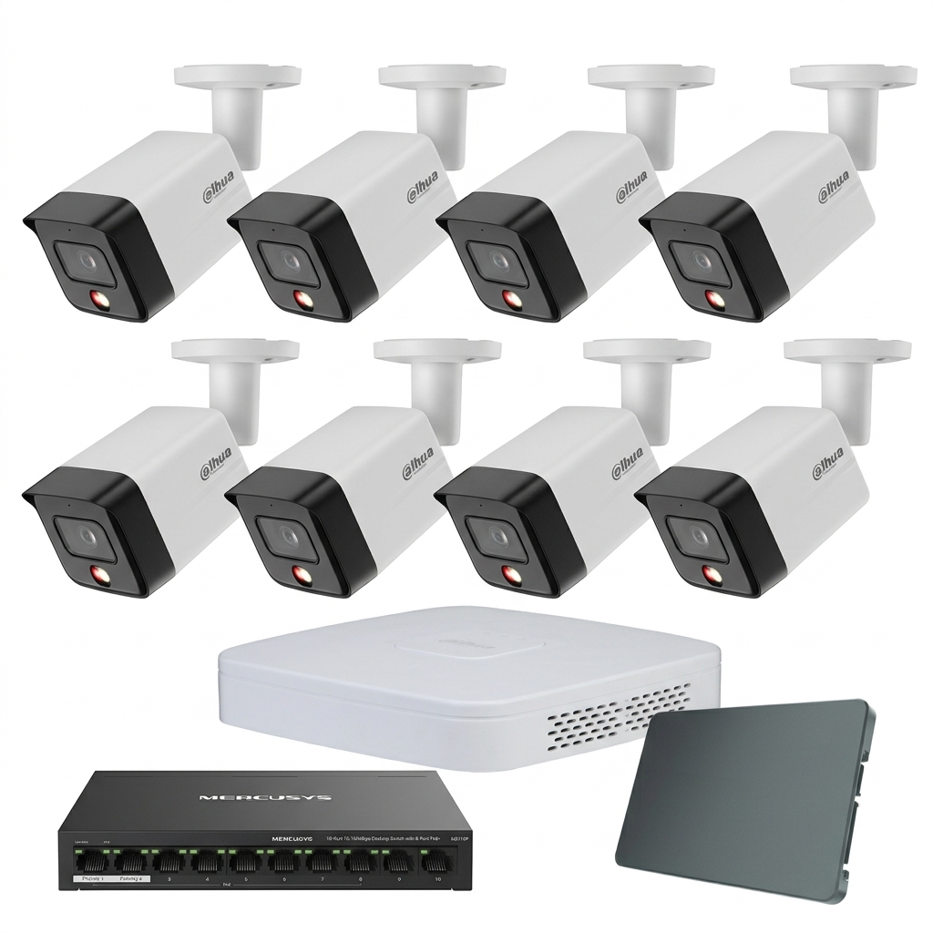 Dahua IP komplet 8 bullet kamera 8Mpix 