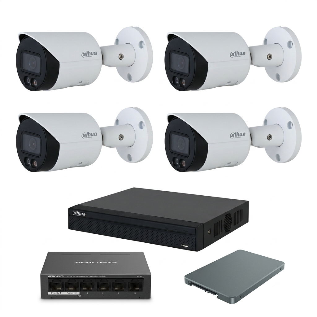 Dahua IP komplet 4 Full-Color kamere 4Mpix