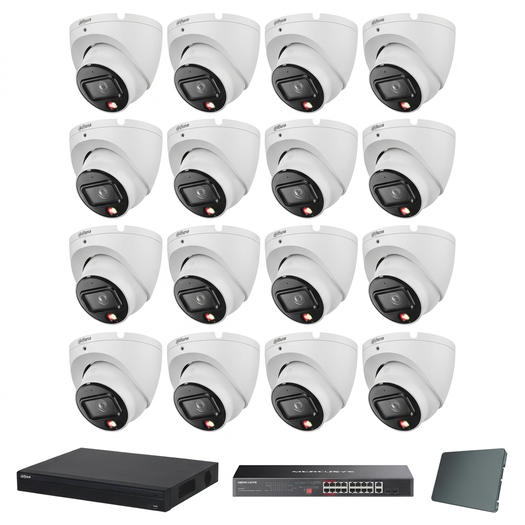 Dahua IP komplet 16 turret kamere 8Mpix