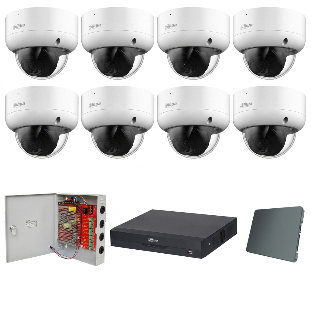 Dahua komplet 8 dome kamera 2Mpix