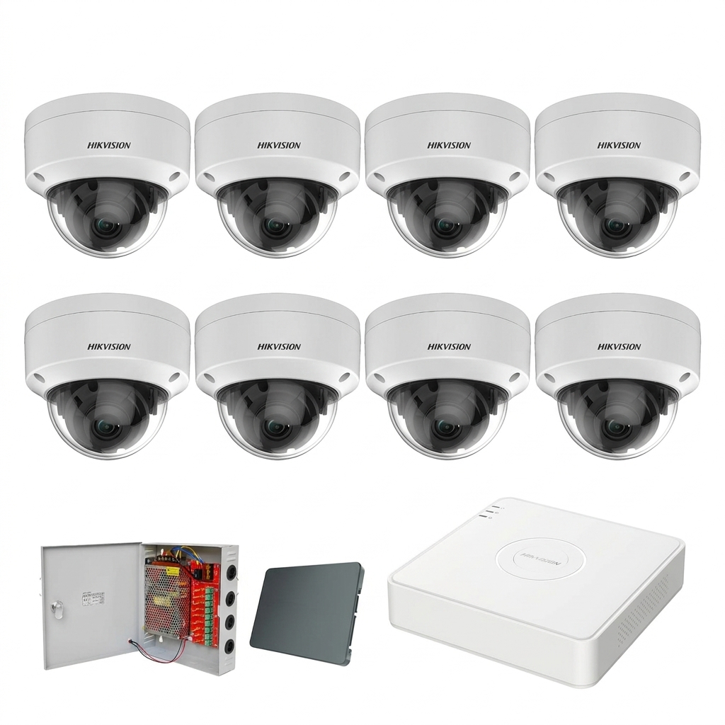 Hikvision komplet 8 dome kamere 2Mpix