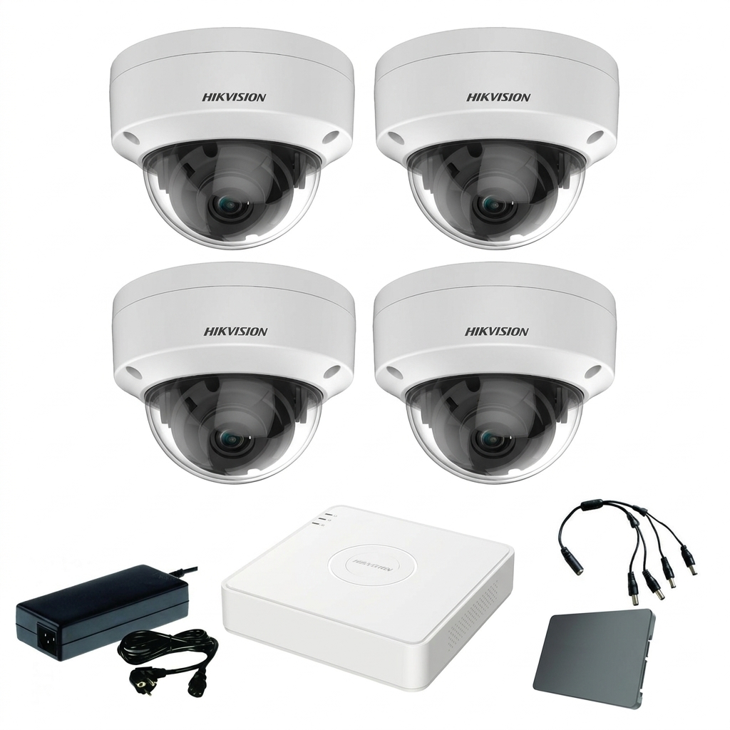 Hikvision komplet 4 dome kamere 2Mpix