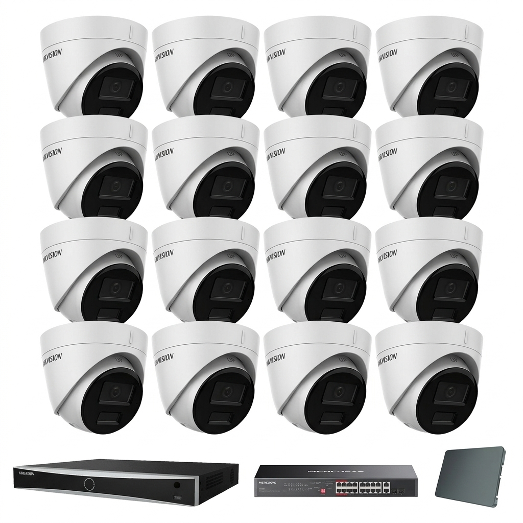 Hikvision IP komplet 16 turret kamere 2Mpix
