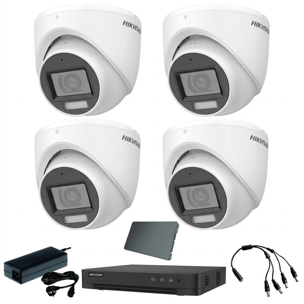 Hikvision komplet 4 turret kamere 5Mpix sa mikrofonom