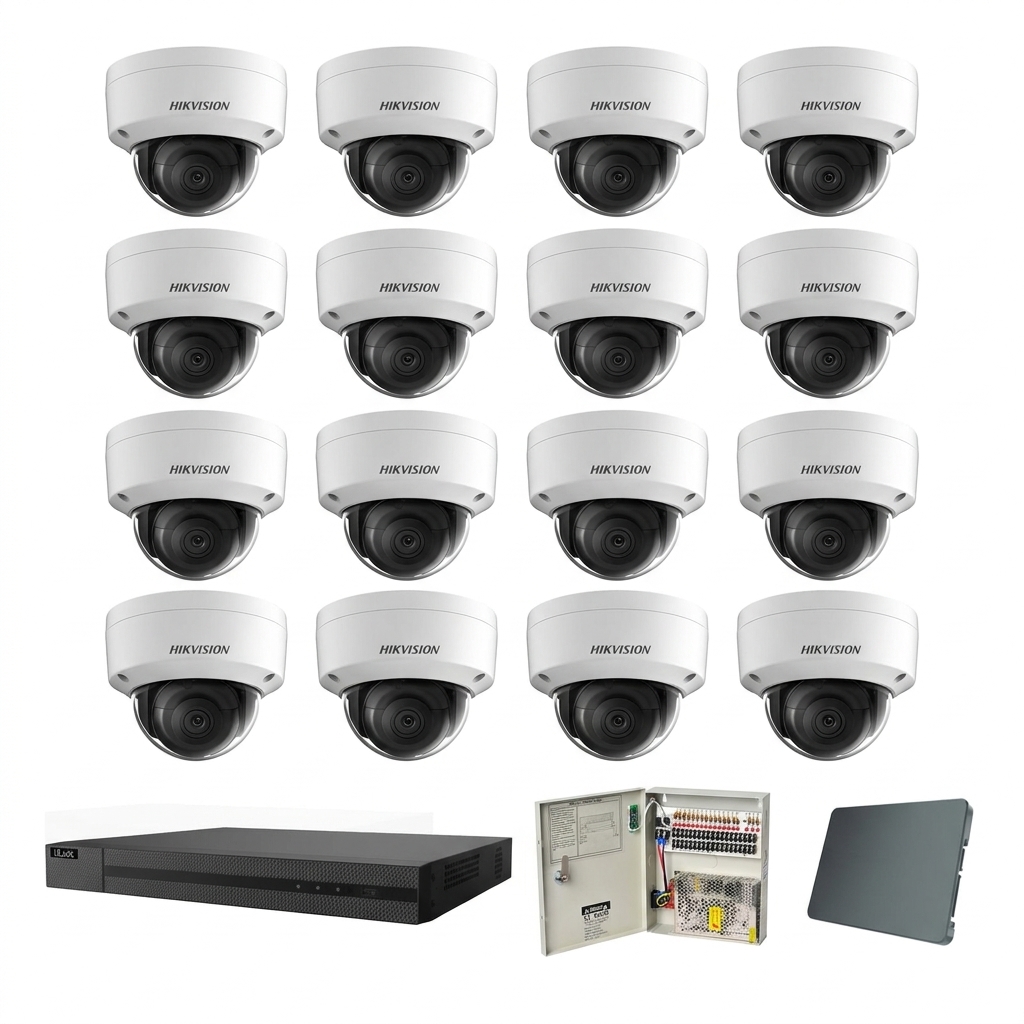 Hikvision komplet 16 dome kamera 5Mpix