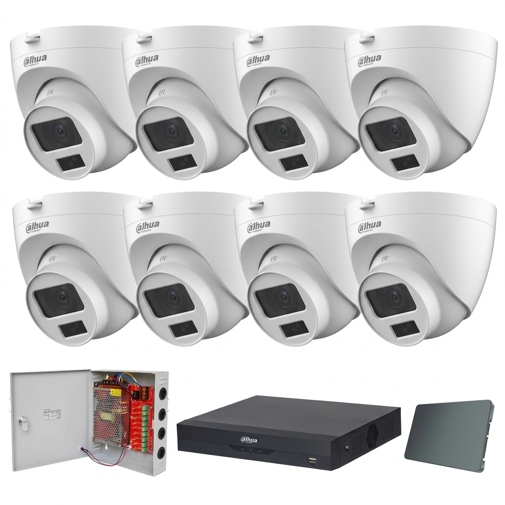 Dahua komplet 8 turret kamera 2Mpix Full-Color