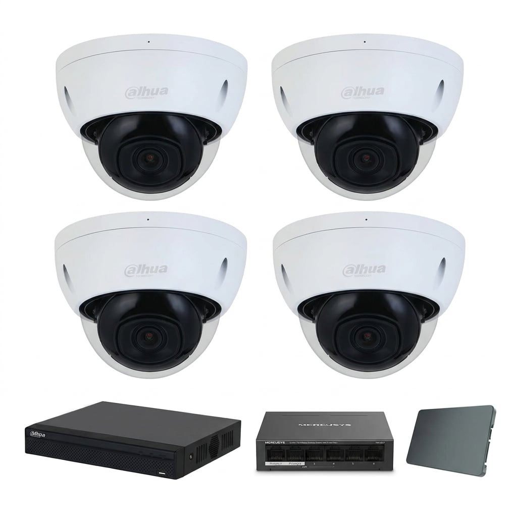 Dahua IP komplet 4 dome kamere 8Mpix