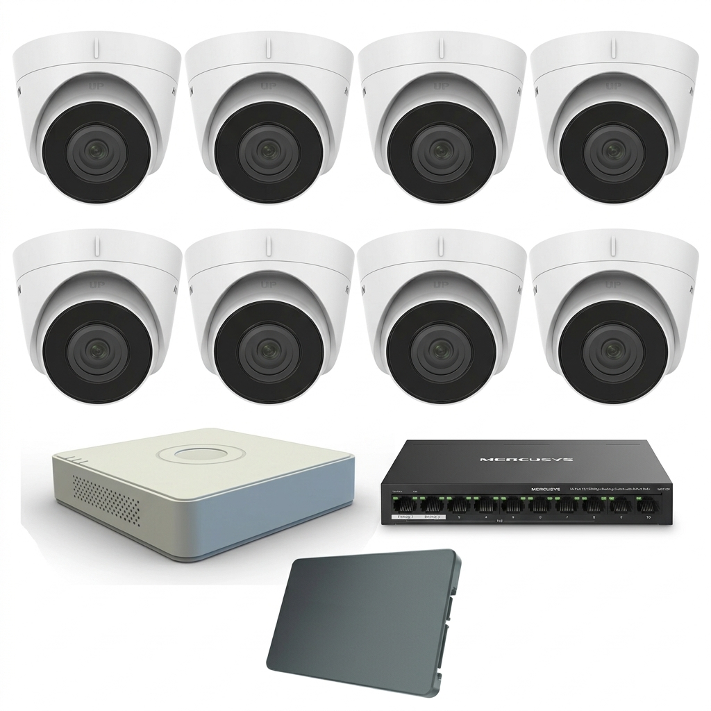 HikVision komplet sa 8 turret IP 2Mpix kamere