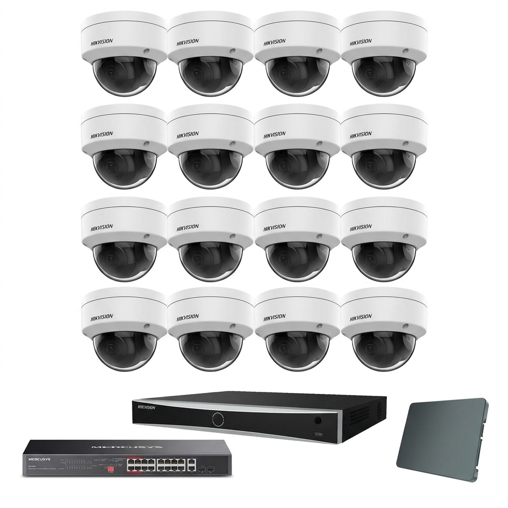 Hikvision IP komplet 16 dome kamere 2Mpix