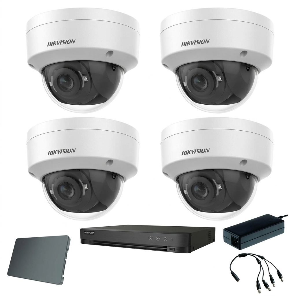 Hikvision komplet 4 dome kamere 8Mpix