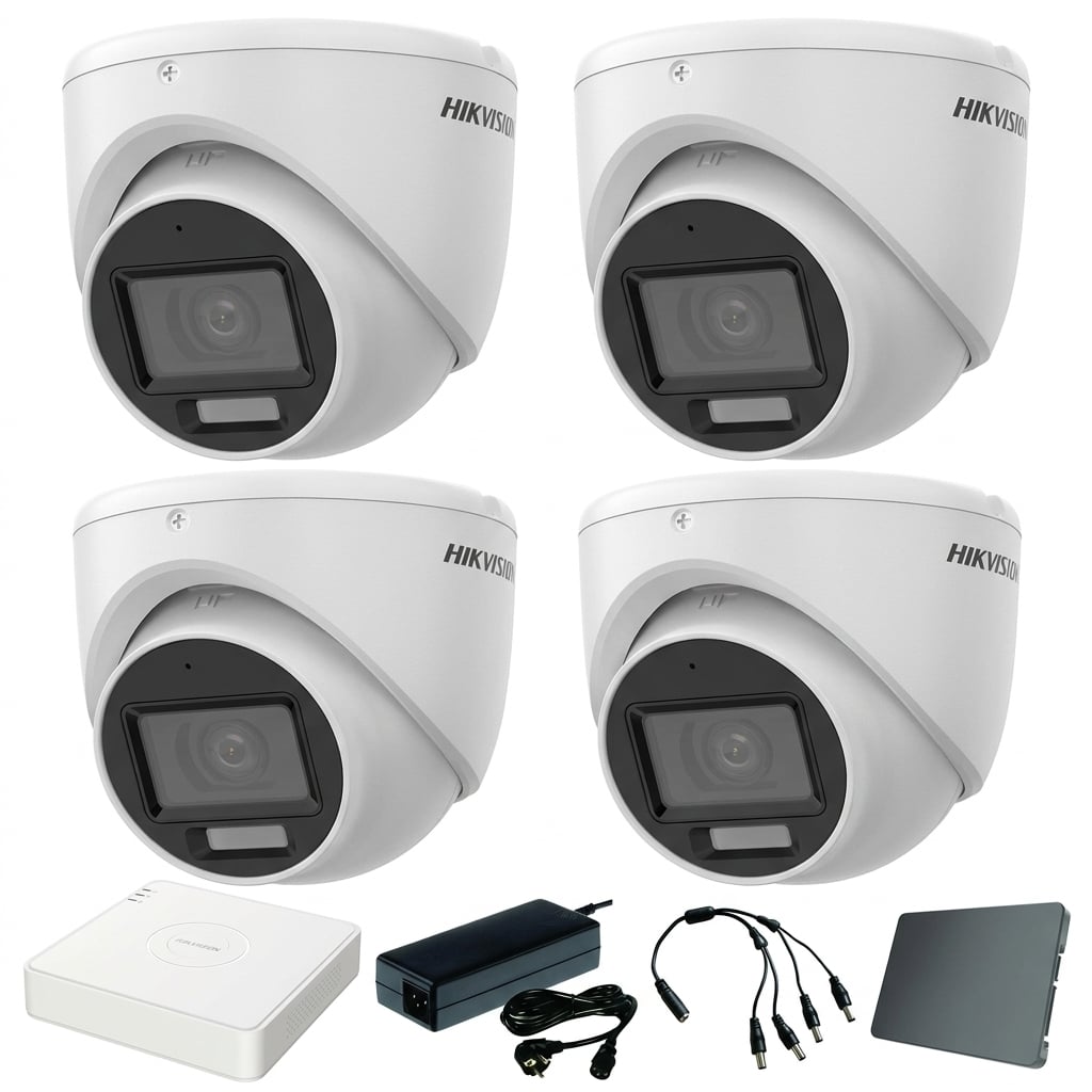 Hikvision komplet 4 turret kamere 2Mpix sa mikrofonom
