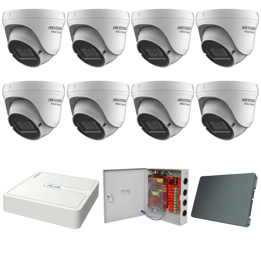 HikVision FHD komplet 8 turret kamera 2Mpix