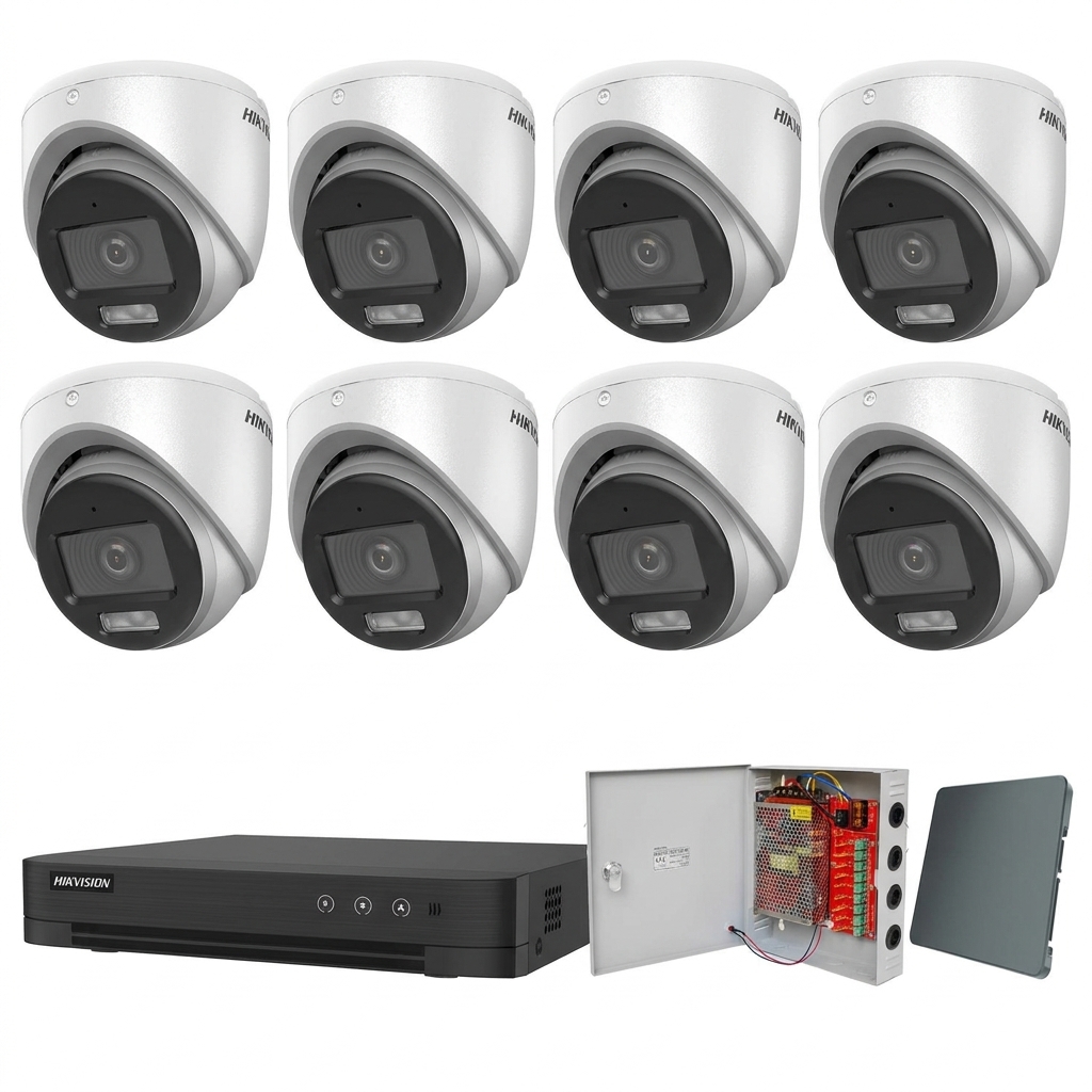 Hikvision komplet 8 turret kamera 5Mpix ColorVu