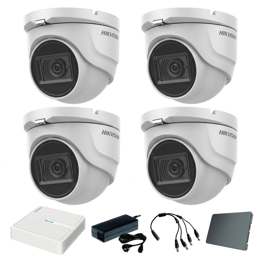 Hikvision komplet Lite 4 turret kamere 2Mpix sa mikrofonom