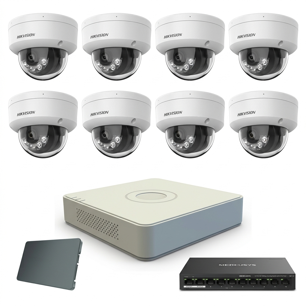 HikVision komplet 8 IP antivandal turret kamere 4Mpix