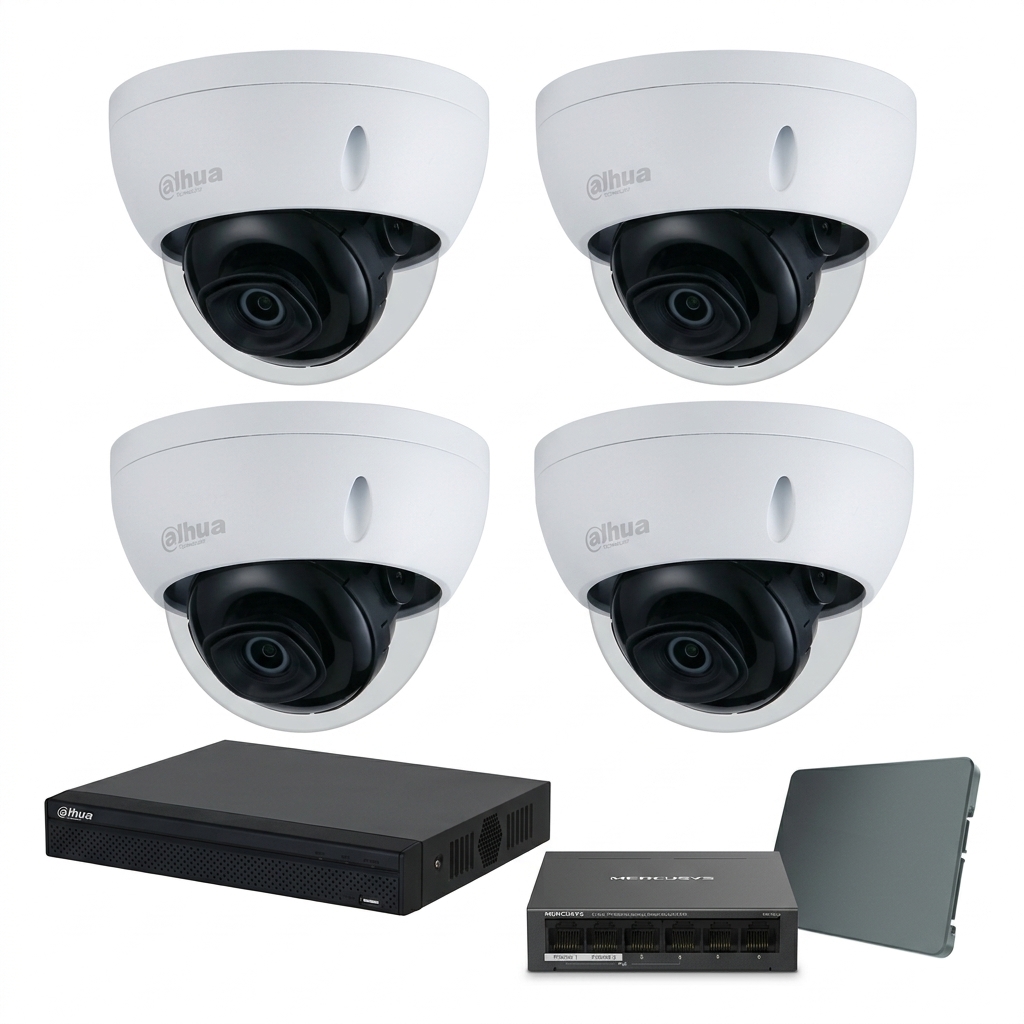 Dahua IP komplet 4 antivandal kamere 2Mpix