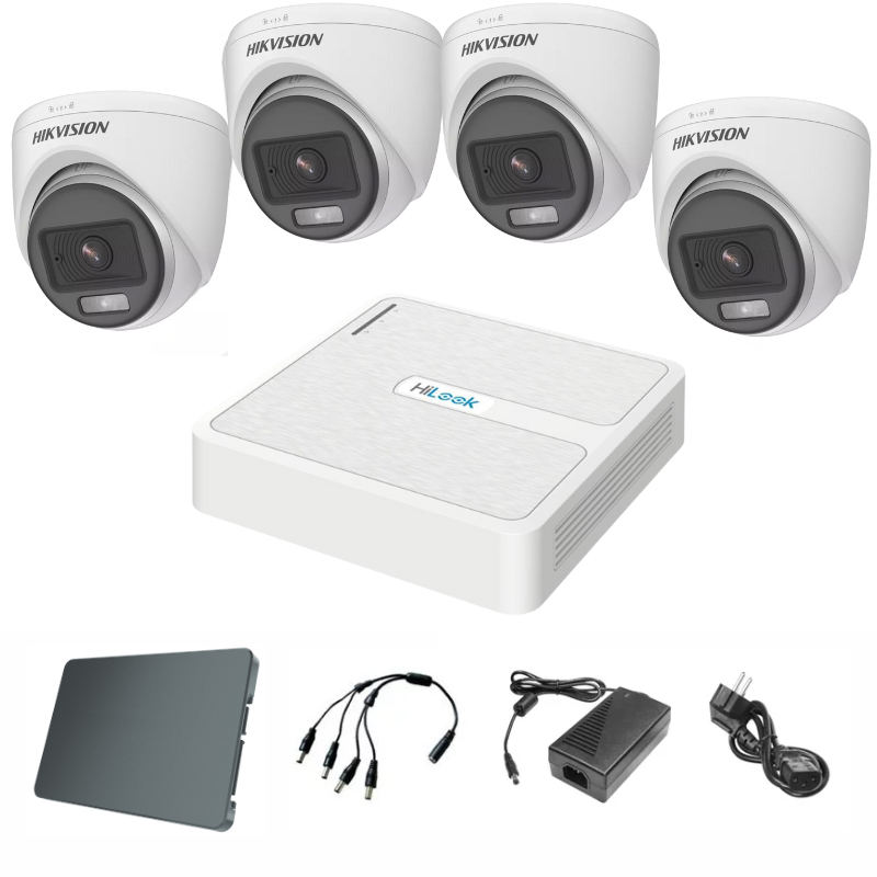 HikVision ColorVu komplet 4 turret kamere za unutrašnju montažu 2Mpix