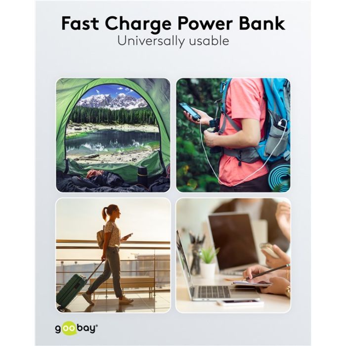 Goobay Power Bank 20,000 mAh sa brzim punjenjem
