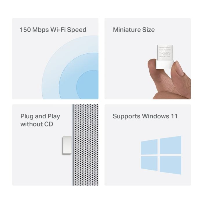 Mercusys MW150US N150 bežični nano USB adapter