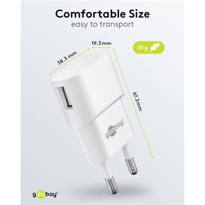 USB A punjač 5W Goobay (beli)