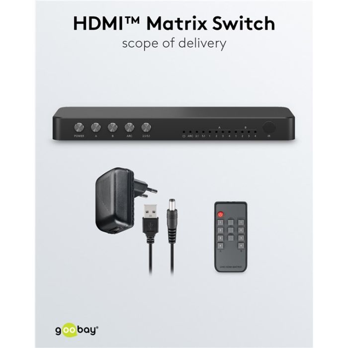 HDMI Matrix 4 x 2 Switch Goobay