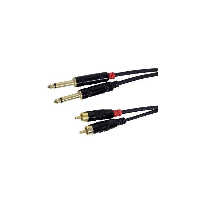 Audio kabl 2x 6.3mm M mono- 2x RCA M 2m