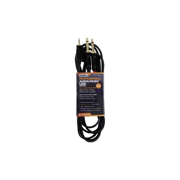 Kabal 3.5mm m stereo - 2x 6.3 mm m mono 1.8m