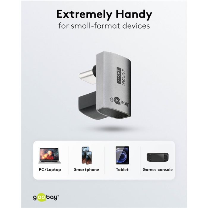 Goobay adapter USB-C 4.0 m-f pod uglom 180°