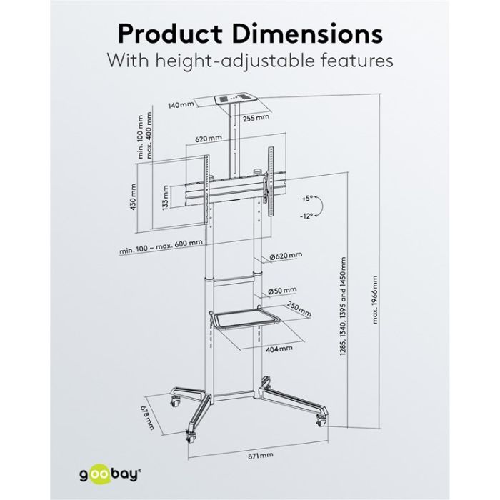 Podni nosač za TV Goobay Stand Pro 37"-70"