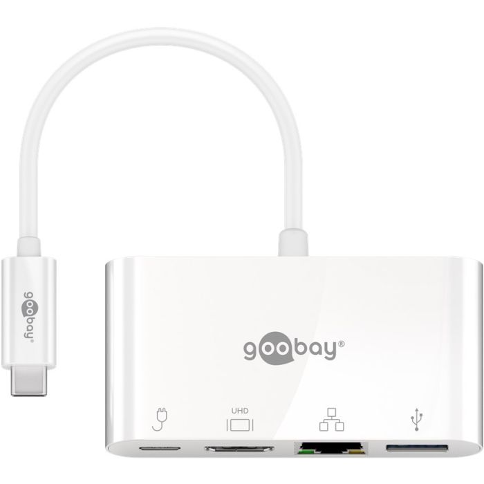 USB-C multiport adapter USB A, PD, Ethernet i HDMI Goobay