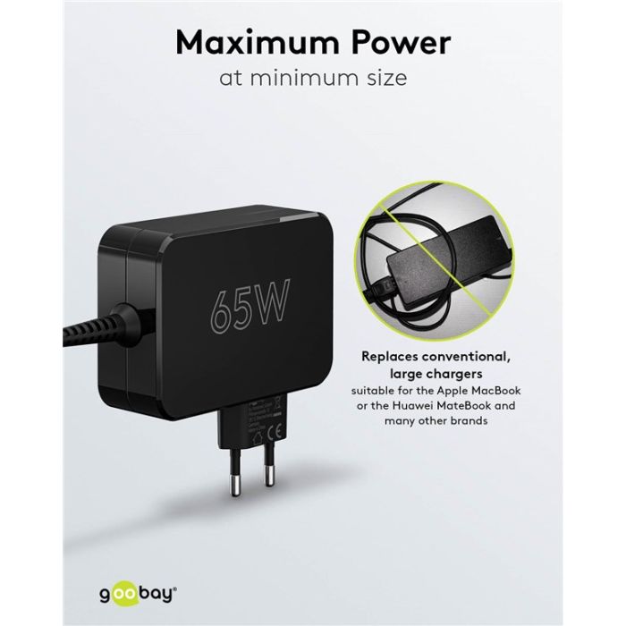 Goobay USB C punjač 65W (crni)