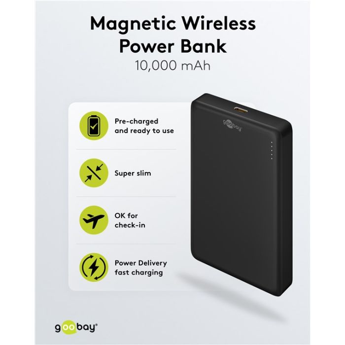 Goobay Wireless magnetni Power Bank 10,000 mAh  