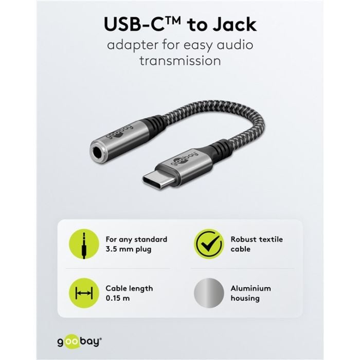 Goobay USB-C m - 3.5mm AUX adapter