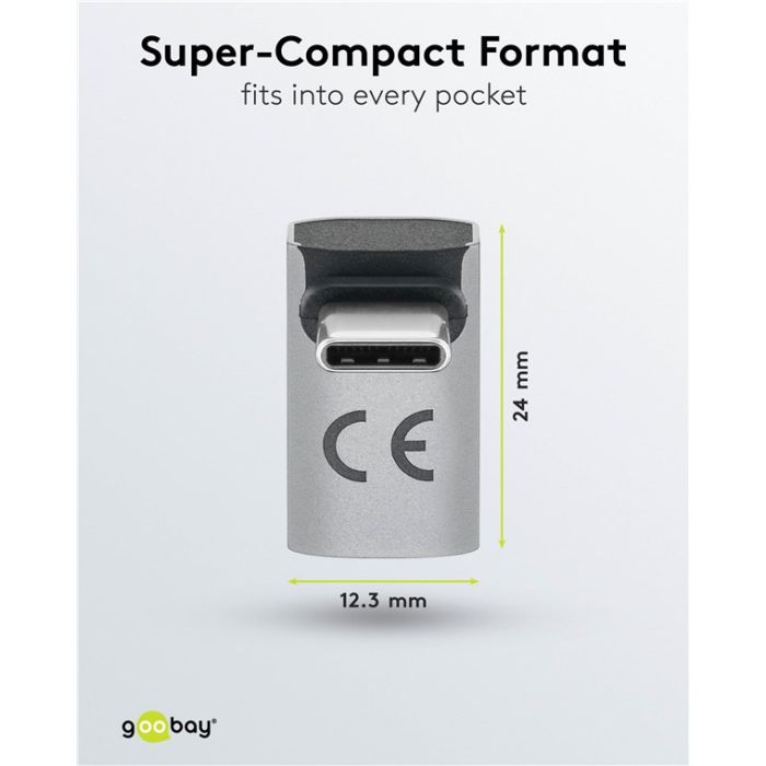 Goobay adapter USB-C 4.0 m-f po uglom Long