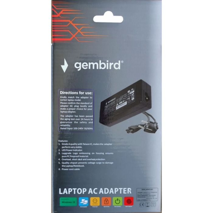 Gembird punjač za Asus laptopove NPA90-190-4740 90W