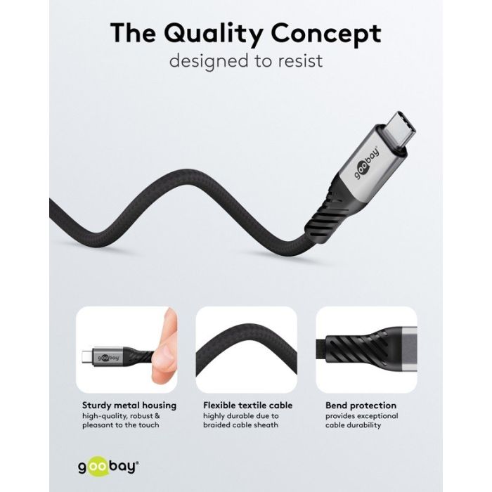 Goobay kabl USB-C m - USB-C m USB4 2.0 240W tekstilni