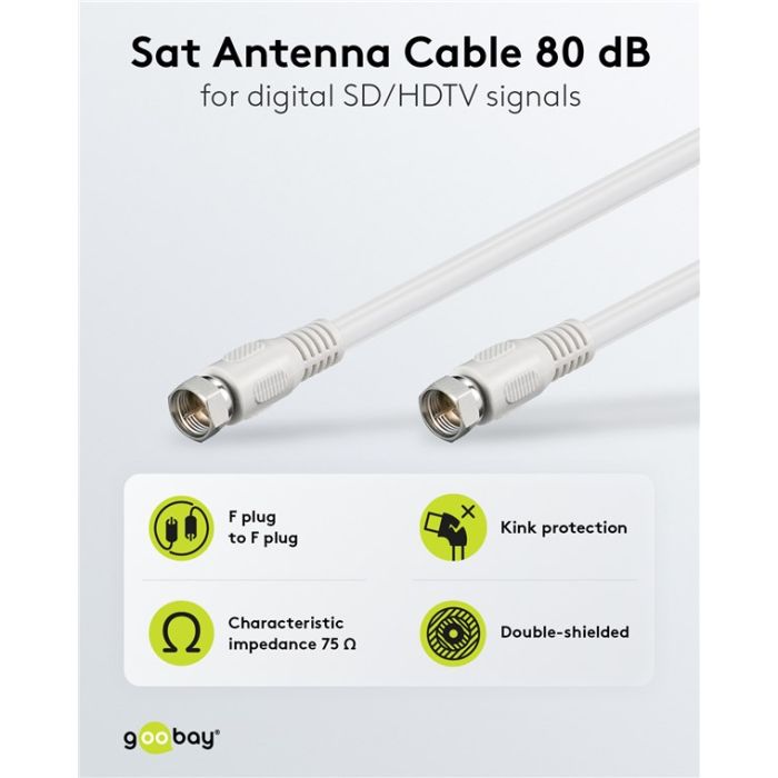 Goobay SAT antena F m - F m kabl, 7.5m