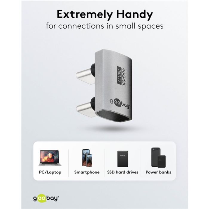Goobay adapter USB-C 4.0 m-m pod uglom 180°
