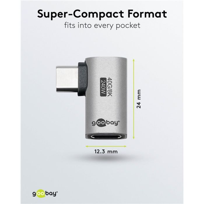 Goobay adapter USB-C 4.0 m-f pod uglom horizontalni