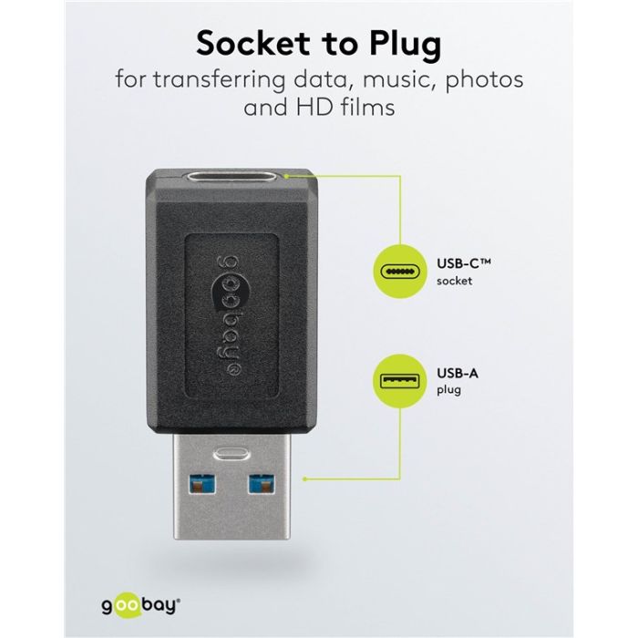 Goobay SuperSpeed adapter USB-C f USB-A m 3.0