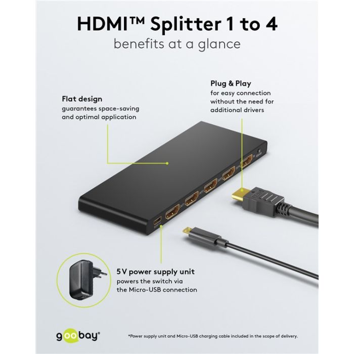 Goobay HDMI spliter 1 na 4 4K