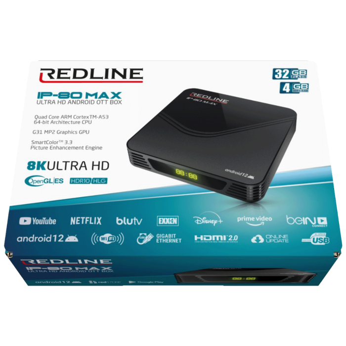 Redline IP-80 Max IPTV Android UltraHD risiver