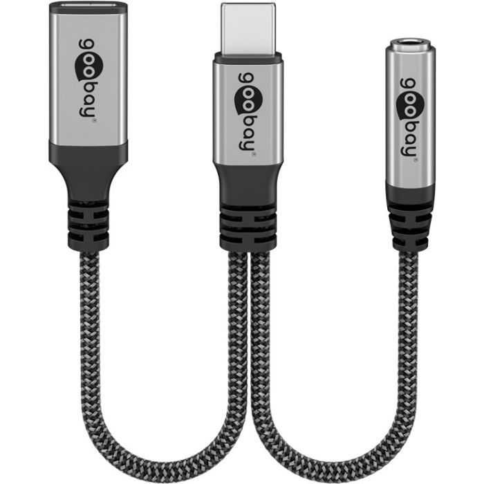 Goobay USB-C m - 3.5mm AUX + USB-C f adapter