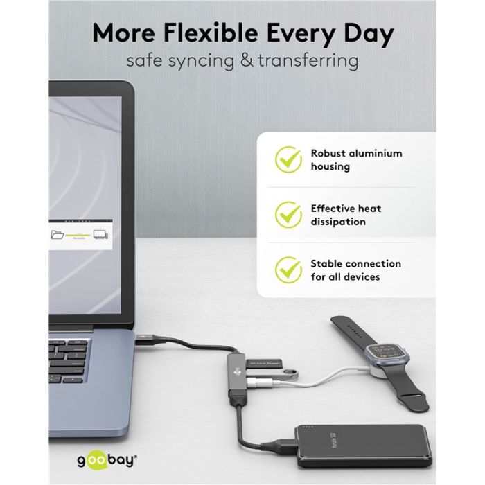 Goobay slim USB hub sa 4 porta USB a 3.2