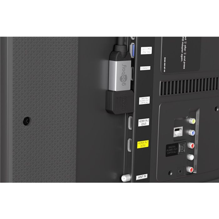 Adapter HDMI F-HDMI M  90° Flat 8K