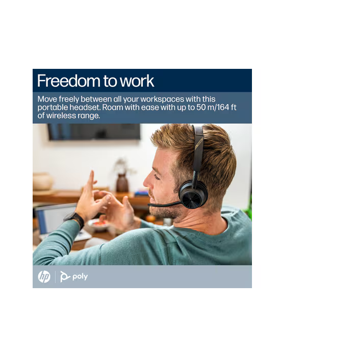 HP Poly Voyager 4320-M slušalice Microsoft Teams sertifikovane sa stalkom za punjenje i BT700 Bluetooth USB adapterom