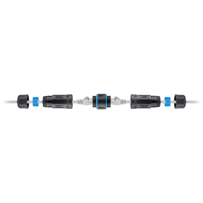 Goobay CAT 6A Outdoor RJ45 Patch Cable Coupler (IP68) - dustproof and waterproof, 2x RJ45 female (8P8C)
