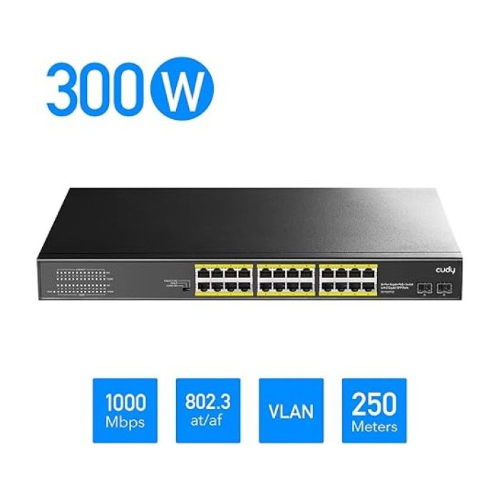 CUDY GS1026PS2 24-portni PoE switch sa 2 SFP porta + 2 Uplink porta