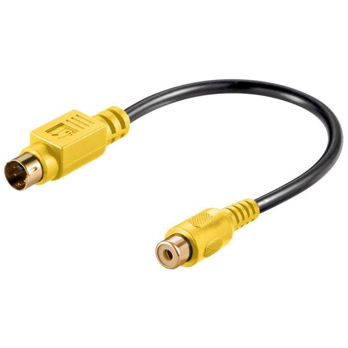 Goobay Video Cable Adapter, S-Video to Composite - Mini-DIN 4 male (S-Video) &gt; RCA female