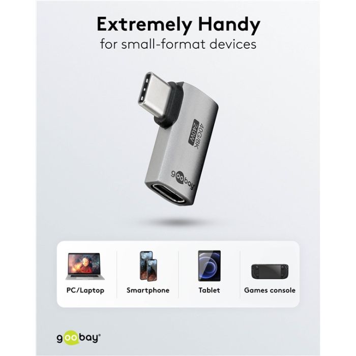 Goobay adapter USB-C 4.0 m-f pod uglom horizontalni